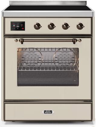 ILVE 30" Majestic II induction Range with 4 Elements - 2.3 cu. ft. Oven - Bronze Trim in Antique White (UMI30NE3AWB) Ranges ILVE 