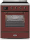 ILVE 30-Inch Majestic II induction Range with 4 Elements - 4 cu. ft. Oven - Bronze Trim in Burgundy (UMI30NE3BUB)