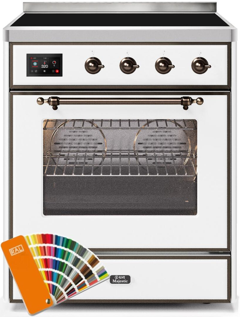 ILVE 30" Majestic II induction Range with 4 Elements - 2.3 cu. ft. Oven - Bronze Trim in Custom RAL Color (UMI30NE3RALB) Ranges ILVE 