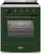 ILVE 30-Inch Majestic II induction Range with 4 Elements - 4 cu. ft. Oven - Bronze Trim in Emerald Green (UMI30NE3EGB)