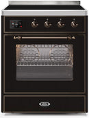 ILVE 30" Majestic II induction Range with 4 Elements - 2.3 cu. ft. Oven - Bronze Trim in Glossy Black (UMI30NE3BKB) Ranges ILVE 