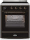 ILVE 30-Inch Majestic II induction Range with 4 Elements - 4 cu. ft. Oven - Bronze Trim in Glossy Black (UMI30NE3BKB)