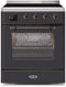 ILVE 30-Inch Majestic II induction Range with 4 Elements - 4 cu. ft. Oven - Bronze Trim in Matte Graphite (UMI30NE3MGB)