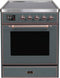 ILVE 30-Inch Majestic II induction Range with 4 Elements - 4 cu. ft. Oven - Bronze Trim in Midnight Blue (UMI30NE3MBB)