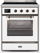 ILVE 30" Majestic II induction Range with 4 Elements - 2.3 cu. ft. Oven - Bronze Trim in White (UMI30NE3WHB) Ranges ILVE 