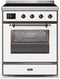 ILVE 30-Inch Majestic II induction Range with 4 Elements - 4 cu. ft. Oven - Bronze Trim in White (UMI30NE3WHB)
