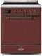ILVE 30-Inch Majestic II induction Range with 4 Elements - 4 cu. ft. Oven - Burgundy (UMI30QNE3BUB)