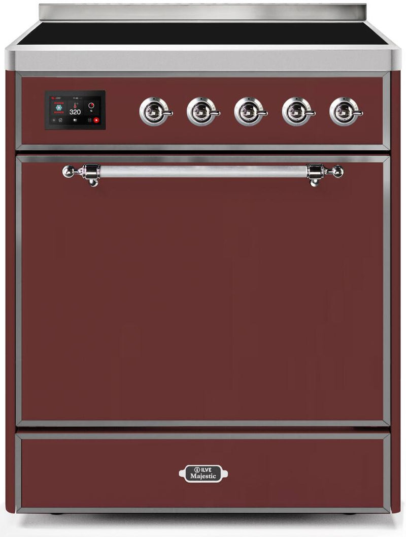 ILVE 30" Majestic II induction Range with 4 Elements - 2.3 cu. ft. Oven - Burgundy (UMI30QNE3BUC) Ranges ILVE 