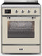 ILVE 30-Inch Majestic II induction Range with 4 Elements - 4 cu. ft. Oven - Chrome Trim in Antique White (UMI30NE3AWC)