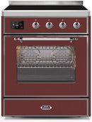 ILVE 30" Majestic II induction Range with 4 Elements - 2.3 cu. ft. Oven - Chrome Trim in Burgundy (UMI30NE3BUC) Ranges ILVE 