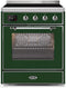 ILVE 30-Inch Majestic II induction Range with 4 Elements - 4 cu. ft. Oven - Chrome Trim in Emerald Green (UMI30NE3EGC)