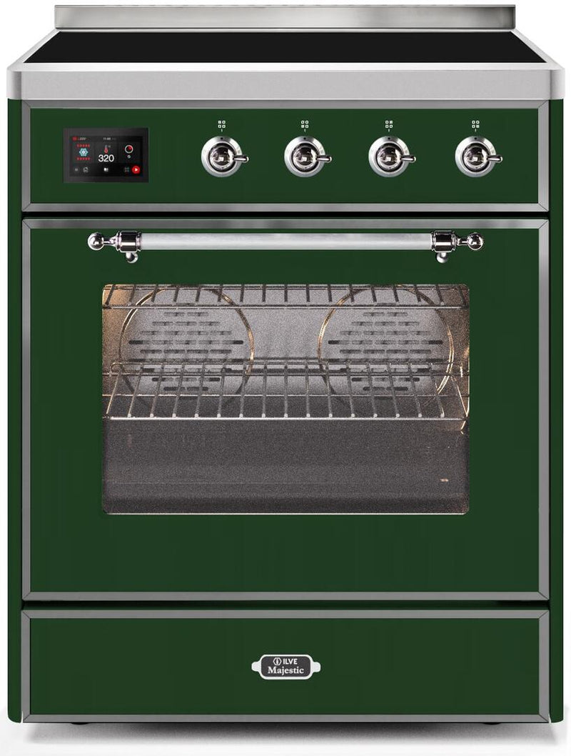 ILVE 30" Majestic II induction Range with 4 Elements - 2.3 cu. ft. Oven - Chrome Trim in Emerald Green (UMI30NE3EGC) Ranges ILVE 