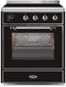 ILVE 30-Inch Majestic II induction Range with 4 Elements - 4 cu. ft. Oven - Chrome Trim in Glossy Black (UMI30NE3BKC)