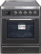 ILVE 30-Inch Majestic II induction Range with 4 Elements - 4 cu. ft. Oven - Chrome Trim in Matte Graphite (UMI30NE3MGC)