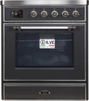 ILVE 30" Majestic II induction Range with 4 Elements - 2.3 cu. ft. Oven - Chrome Trim in Matte Graphite (UMI30NE3MGC) Ranges ILVE 
