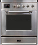 ILVE 30" Majestic II induction Range with 4 Elements - 2.3 cu. ft. Oven - Chrome Trim in Stainless Steel (UMI30NE3SSC) Ranges ILVE 
