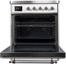 ILVE 30" Majestic II induction Range with 4 Elements - 2.3 cu. ft. Oven - Chrome Trim in White (UMI30NE3WHC) Ranges ILVE 