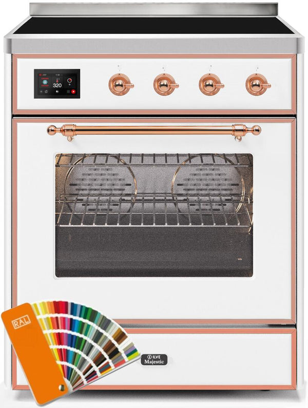 ILVE 30" Majestic II induction Range with 4 Elements - 2.3 cu. ft. Oven - Copper Trim in Custom RAL Color (UMI30NE3RA) Ranges ILVE 