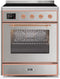 ILVE 30-Inch Majestic II induction Range with 4 Elements - 4 cu. ft. Oven - Copper Trim in Stainless Steel with Copper Trim (UMI30NE3SSP)