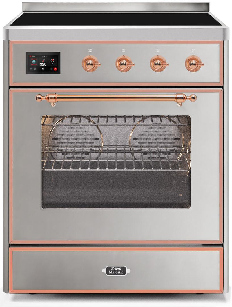 ILVE 30" Majestic II induction Range with 4 Elements - 2.3 cu. ft. Oven - Copper Trim in Stainless Steel (UMI30NE3SSP) Ranges ILVE 