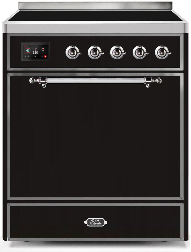 ILVE 30" Majestic II induction Range with 4 Elements - 2.3 cu. ft. Oven - Glossy Black (UMI30QNE3BKC) Ranges ILVE 