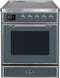 ILVE 30-Inch Majestic II induction Range with 4 Elements - 4 cu. ft. Oven in Blue Grey with Chrome Trim (UMI30NE3BGC)