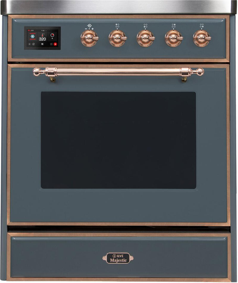 ILVE 30" Majestic II induction Range with 4 Elements - 2.3 cu. ft. Oven in Blue Grey with Copper Trim (UMI30NE3BGP) Ranges ILVE 