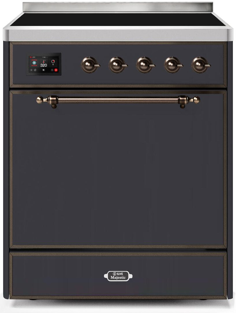 ILVE 30" Majestic II induction Range with 4 Elements - 2.3 cu. ft. Oven - Matte Graphite (UMI30QNE3MGB) Ranges ILVE 