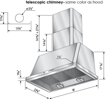 ILVE 30" Majestic Midnight Blue Wall Mount Range Hood with 600 CFM Blower - Auto-off Function (UAM76MB) Range Hoods ILVE 