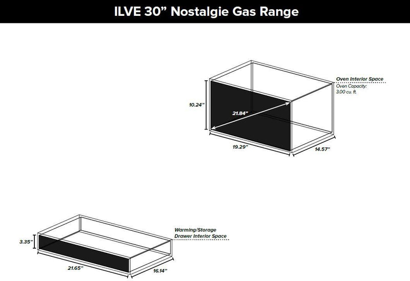 ILVE 30" Nostalgie Gas Range with 5 Burners - 3 cu. ft. Oven - Oiled Bronze Trim - Stainless Steel (UPN76DVGGIY) Ranges ILVE 