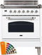 ILVE 30-Inch Nostalgie Series Freestanding Single Oven Gas Range with 5 Sealed Burners in Custom RAL Color with Chrome Trim (UPN76DVGGRALX)