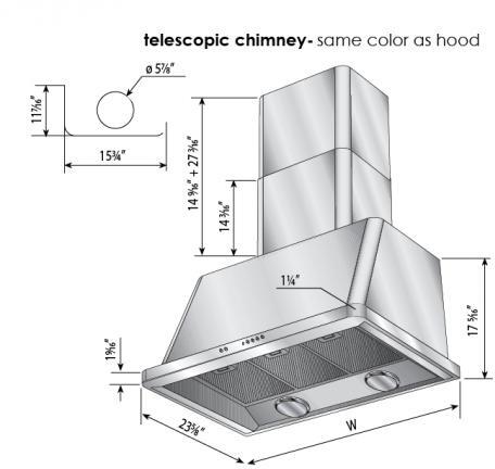 ILVE 36" Majestic Custom RAL Color Wall Mount Range Hood with 600 CFM Blower - Auto-off Function (UAM90RAL) Range Hoods ILVE 