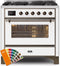ILVE 36-Inch Majestic II Dual Fuel Range with 6 Burners - 3.5 cu. ft. Oven - Bronze Trim in Custom RAL Color (UM096DNS3RALB)