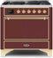 ILVE 36-Inch Majestic II Dual Fuel Range with 6 Burners - 3.5 cu. ft. Oven - Burgundy Red (UM096DQNS3BUG)