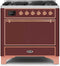 ILVE 36-Inch Majestic II Dual Fuel Range with 6 Burners - 3.5 cu. ft. Oven - Burgundy Red (UM096DQNS3BUP)