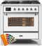 ILVE 36-Inch Majestic II Dual Fuel Range with 6 Burners - 3.5 cu. ft. Oven - Chrome Trim in Custom RAL Color (UM096DNS3RALC)