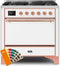 ILVE 36-Inch Majestic II Dual Fuel Range with 6 Burners - 3.5 cu. ft. Oven - Custom RAL Color (UM096DQNS3RA)