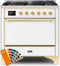 ILVE 36-Inch Majestic II Dual Fuel Range with 6 Burners - 3.5 cu. ft. Oven - Custom RAL Color (UM096DQNS3RALG)