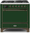 ILVE 36-Inch Majestic II Dual Fuel Range with 6 Burners - 3.5 cu. ft. Oven - Emerald Green (UM096DQNS3EGB)