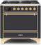 ILVE 36-Inch Majestic II Dual Fuel Range with 6 Burners - 3.5 cu. ft. Oven - Matte Graphite (UM096DQNS3MGG)