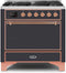 ILVE 36-Inch Majestic II Dual Fuel Range with 6 Burners - 3.5 cu. ft. Oven - Matte Graphite (UM096DQNS3MGP)