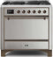 ILVE 36-Inch Majestic II Dual Fuel Range with 6 Burners - 3.5 cu. ft. Oven - Stainless Steel (UM096DQNS3SSB)