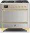 ILVE 36-Inch Majestic II Dual Fuel Range with 6 Burners - 3.5 cu. ft. Oven - Stainless Steel (UM096DQNS3SSG)