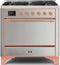ILVE 36-Inch Majestic II Dual Fuel Range with 6 Burners - 3.5 cu. ft. Oven - Stainless Steel (UM096DQNS3SSP)