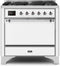 ILVE 36-Inch Majestic II Dual Fuel Range with 6 Burners - 3.5 cu. ft. Oven - White (UM096DQNS3WHC)