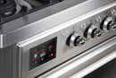 ILVE 36" Majestic II Dual Fuel Range with 6 Burners and Griddle - 3.5 cu. ft. Oven - Chrome Trim in Stainless Steel (UM09FDNS3SSC) Ranges ILVE 