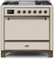 ILVE 36-Inch Majestic II Dual Fuel Range with 6 Burners and Griddle - 4.1 cu. ft. Oven - Bronze (UM09FDQNS3AWB)