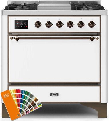 ILVE 36" Majestic II Dual Fuel Range with 6 Burners and Griddle - 4.1 cu. ft. Oven - Bronze (UM09FDQNS3RALB) Ranges ILVE 