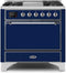 ILVE 36-Inch Majestic II Dual Fuel Range with 6 Burners and Griddle - 4.1 cu. ft. Oven - Chrome (UM09FDQNS3MBC)