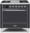 ILVE 36-Inch Majestic II Dual Fuel Range with 6 Burners and Griddle - 4.1 cu. ft. Oven - Chrome (UM09FDQNS3MGC)